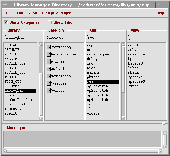 Library manager with categories