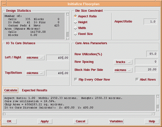 Initialize Floorplan